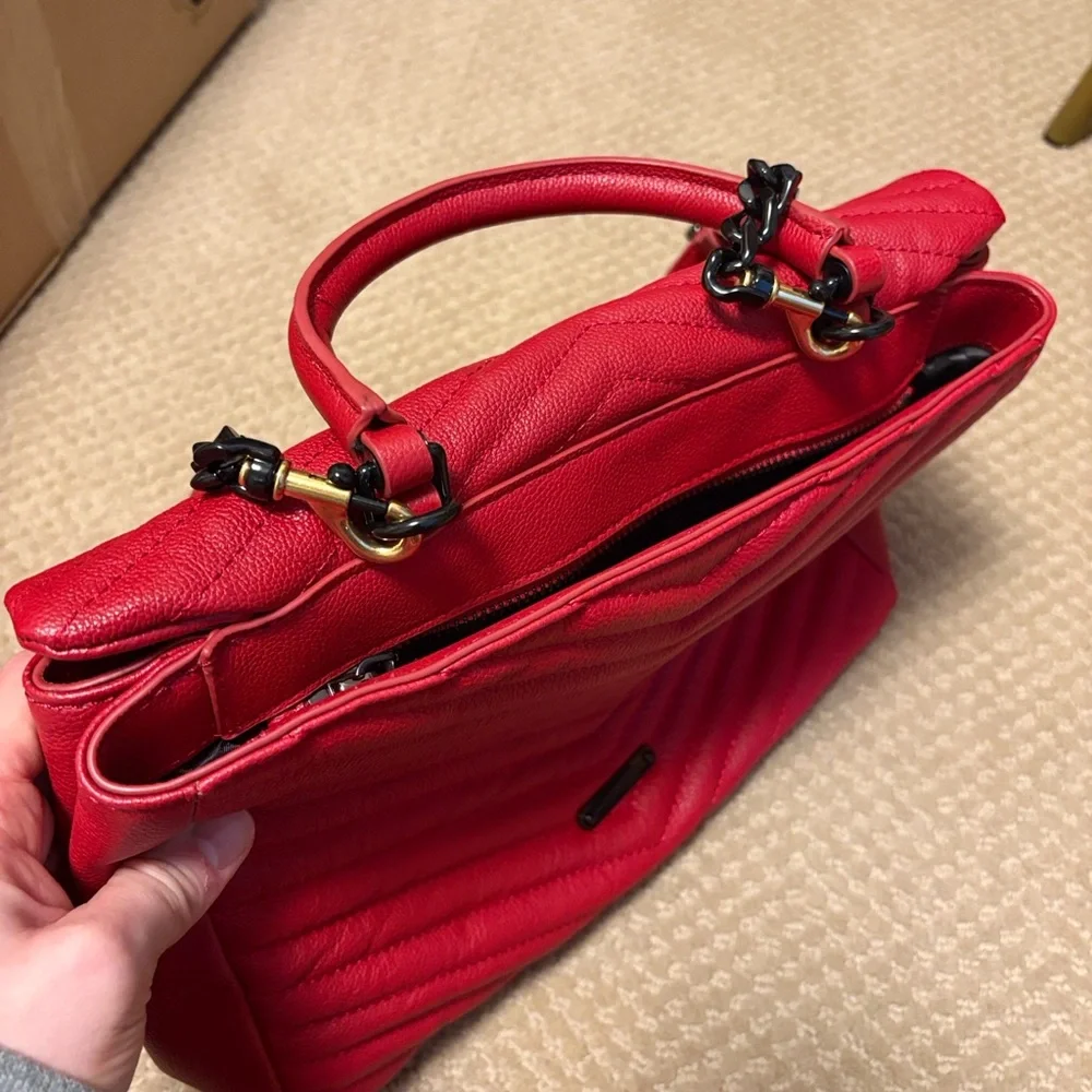 Rebecca Minkoff Red Quilted Satchel with Black Hardware - Picture 5 of 14